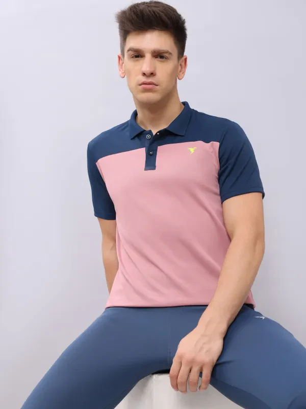 Men Colorblock Relax Fit Polo T-shirt with TECHNO COOL+ - Image 2