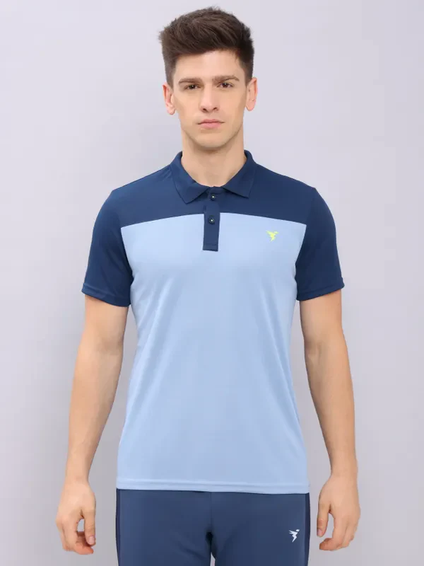 Men Colorblock Relax Fit Polo T-shirt with TECHNO COOL+ - Image 3