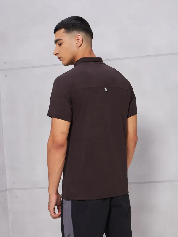 Men Melange Slim Fit Polo T-shirt with DOUBLE COOL - Image 4