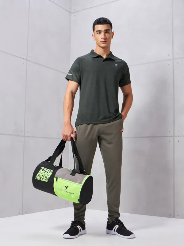 Men Melange Slim Fit Polo T-shirt with DOUBLE COOL - Image 2