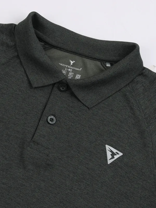 Men Melange Slim Fit Polo T-shirt with DOUBLE COOL - Image 6