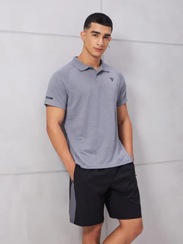 Men Melange Slim Fit Polo T-shirt with DOUBLE COOL - Image 5