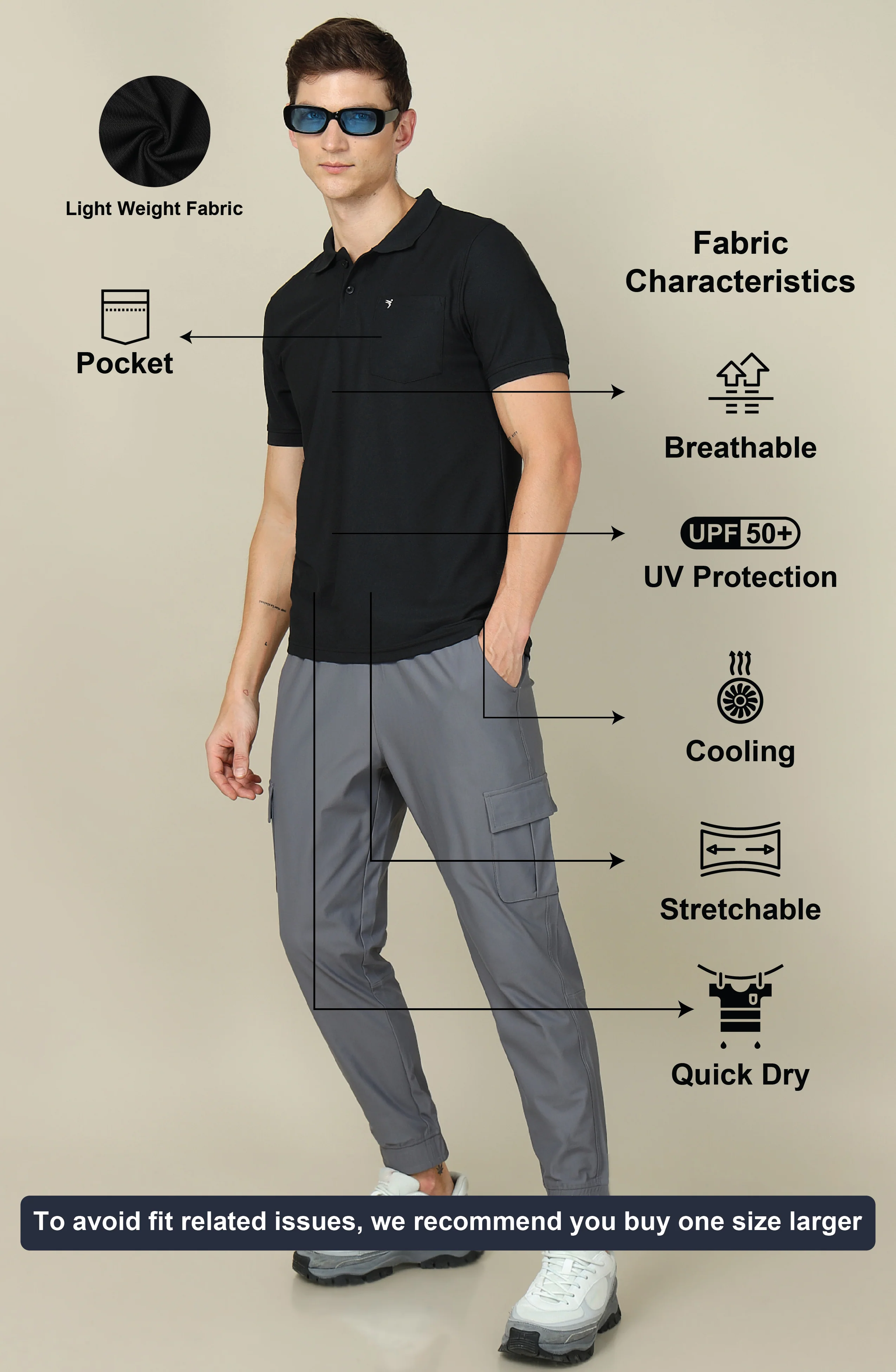Men Solid Slim Fit Polo T-shirt with MATPIQ - Image 5