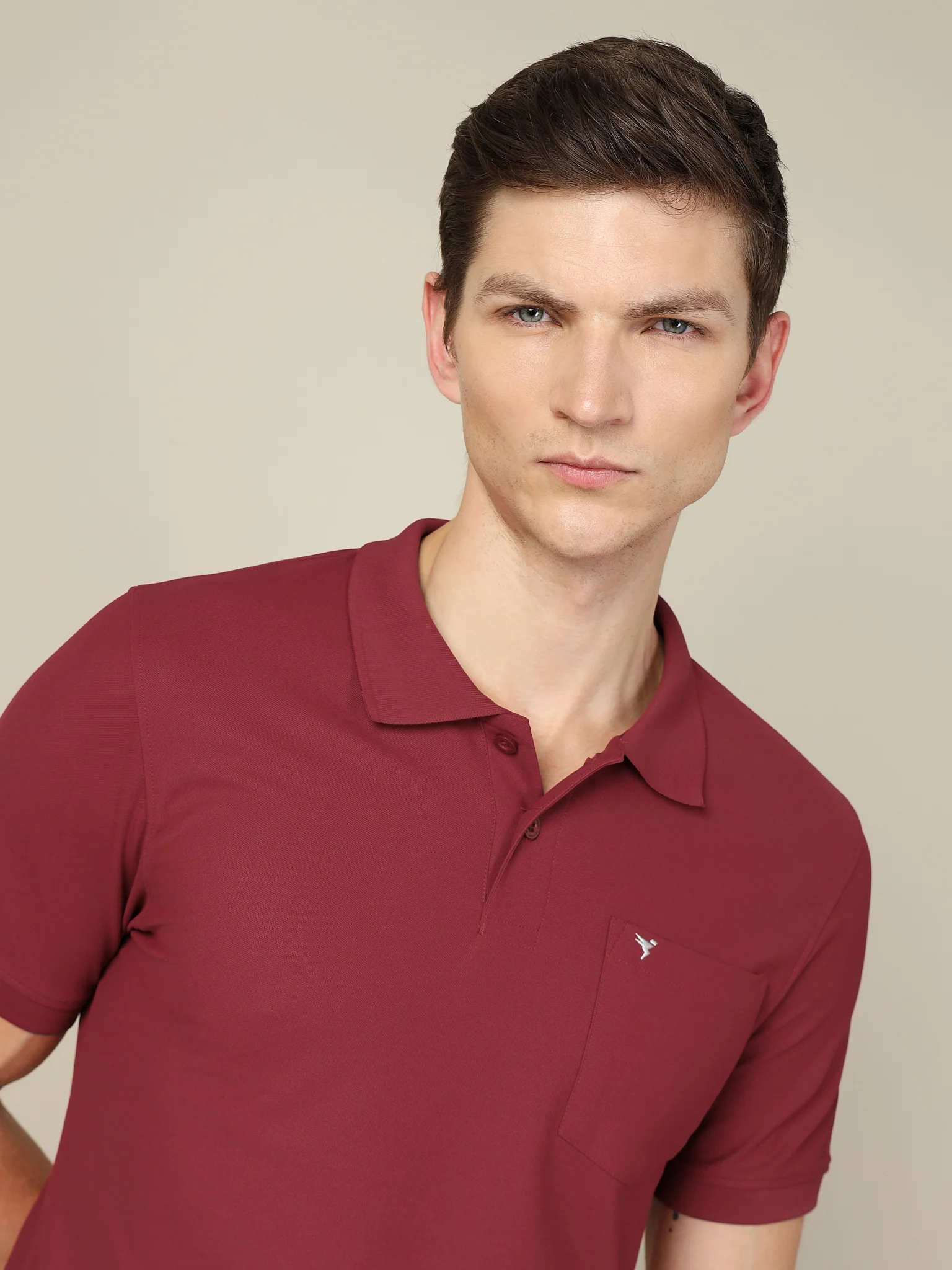Men Solid Slim Fit Polo T-shirt with MATPIQ - Image 6