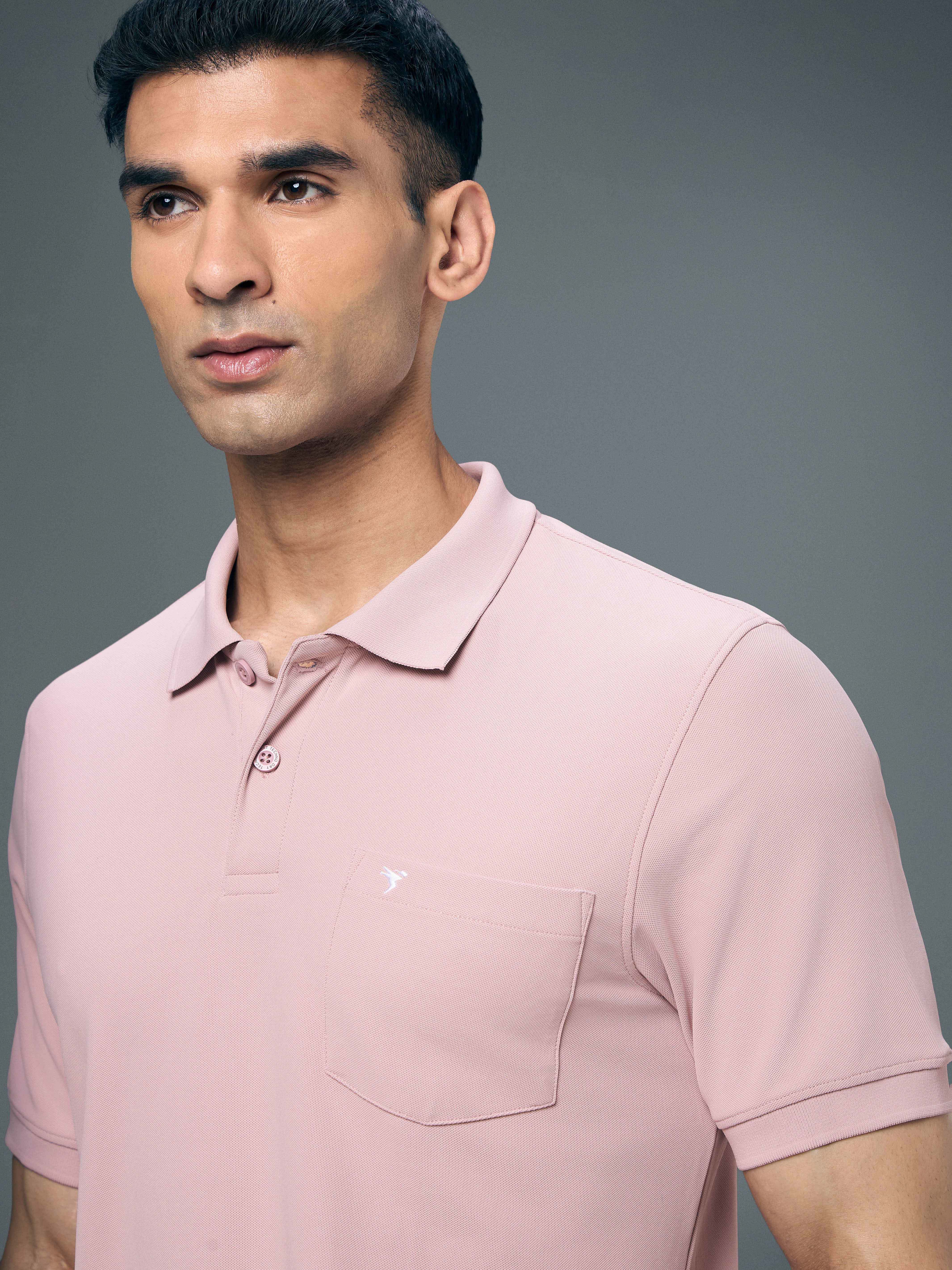 Men Solid Slim Fit Polo T-shirt with MATPIQ - Image 6