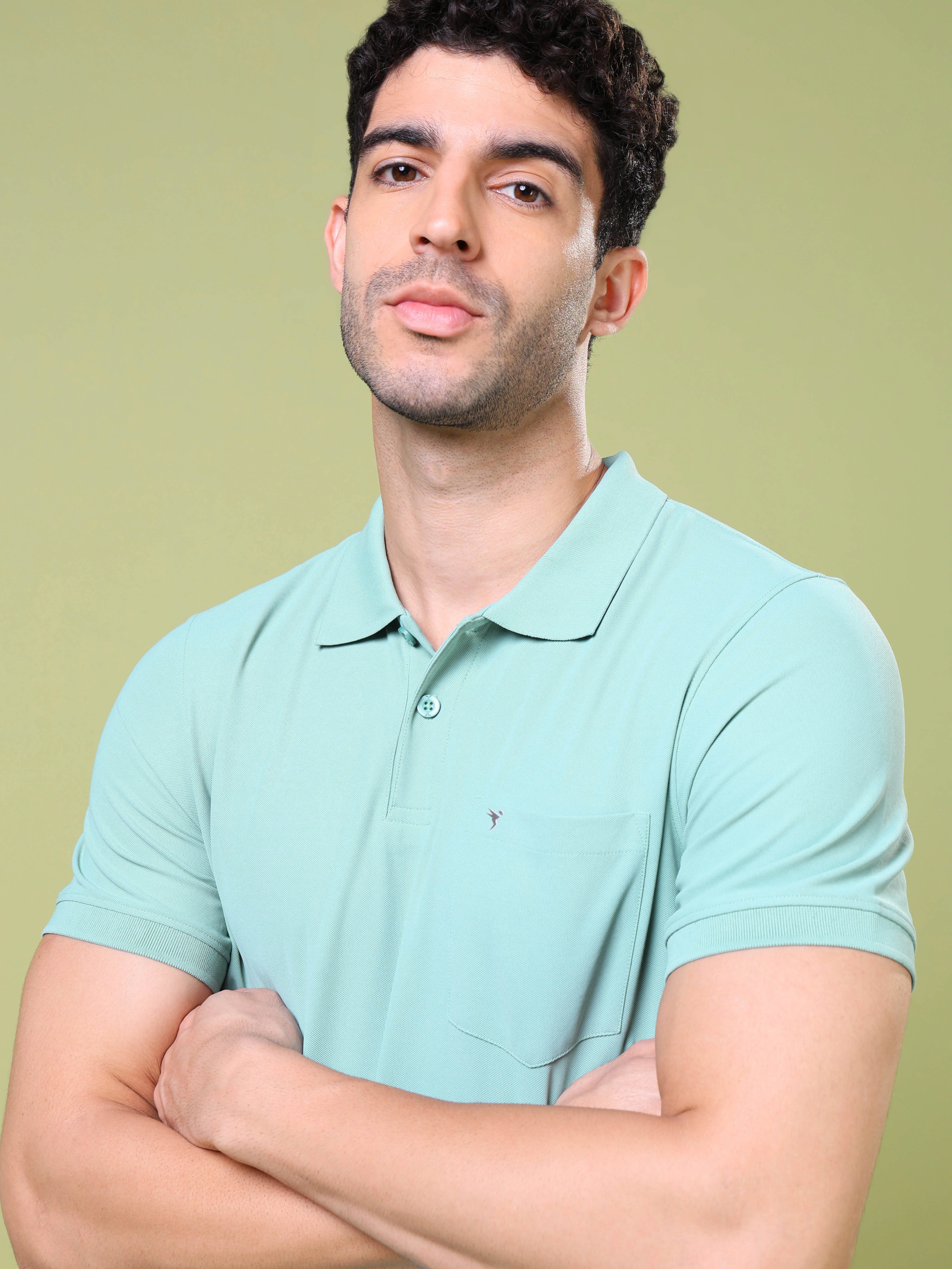 Men Solid Slim Fit Polo T-shirt with MATPIQ - Image 5