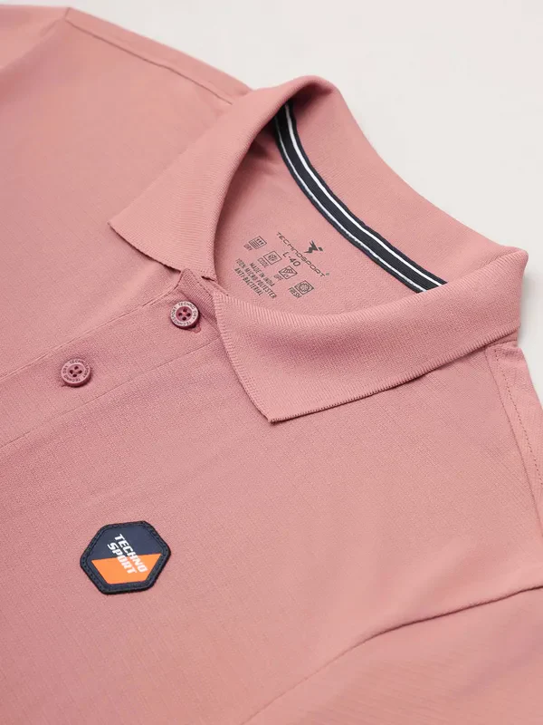 Men Self Design Slim Fit Polo T-shirt with MATPIQ - Image 7