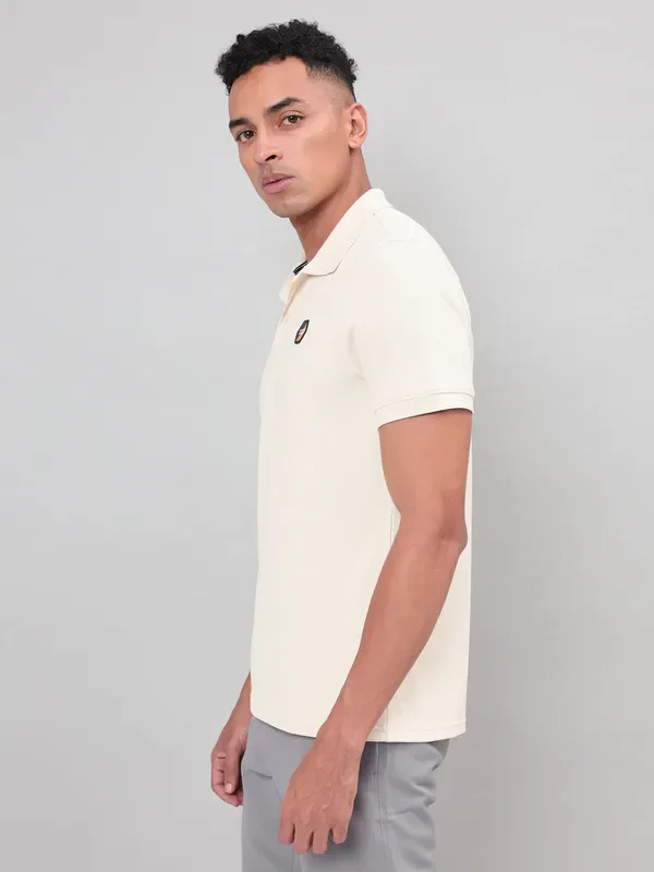 Men Self Design Slim Fit Polo T-shirt with MATPIQ - Image 3