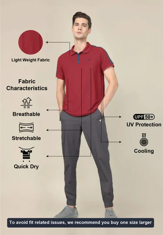 Men Colorblock Slim Fit Polo T-shirt with MATPIQ - Image 4