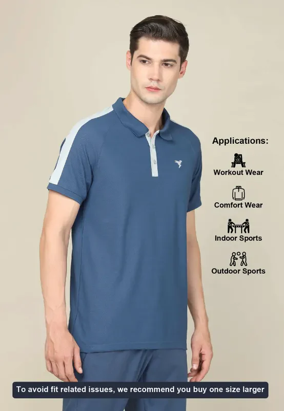 Men Colorblock Slim Fit Polo T-shirt with MATPIQ - Image 5