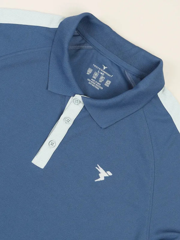 Men Colorblock Slim Fit Polo T-shirt with MATPIQ - Image 7