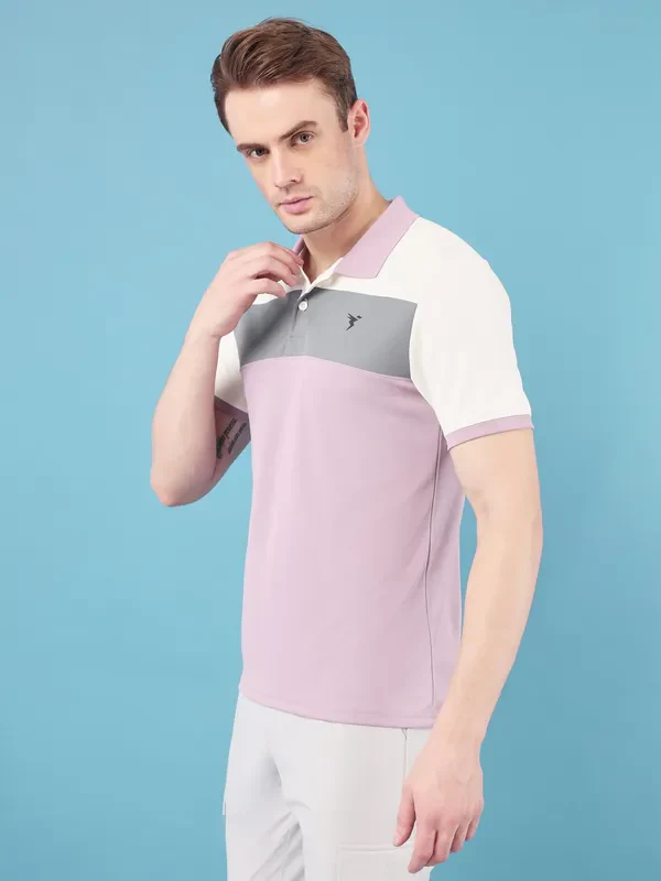 Men Colorblock Slim Fit Polo T-shirt with TECHNO COOL+ - Image 3