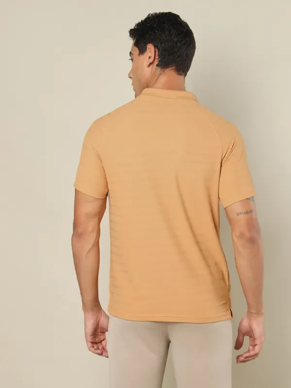Men Self Design Regular Fit Polo T-shirt with MATPIQ - Image 4