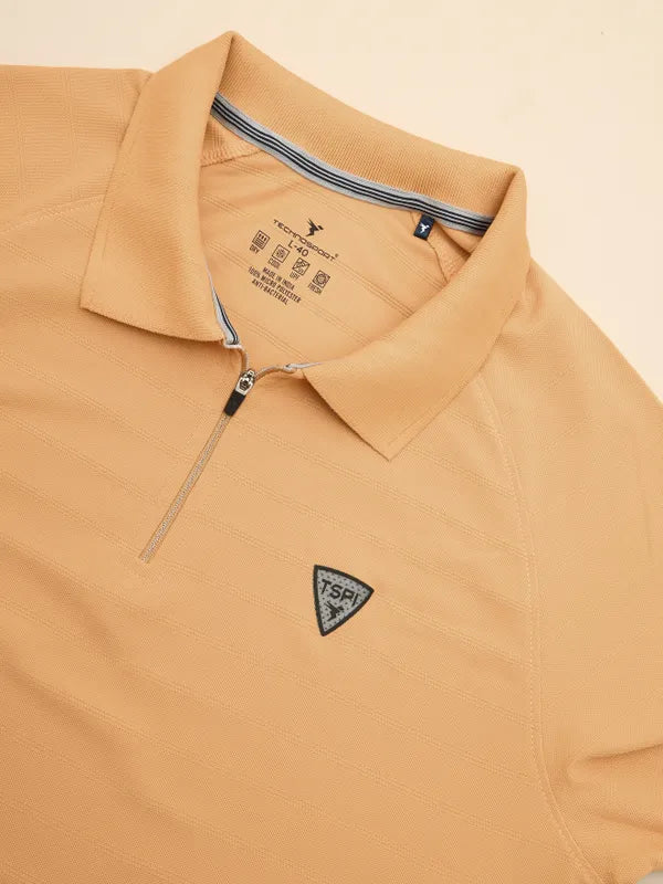 Men Self Design Regular Fit Polo T-shirt with MATPIQ - Image 7