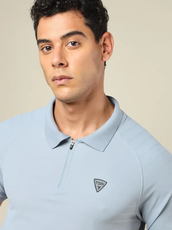 Men Self Design Regular Fit Polo T-shirt with MATPIQ - Image 6