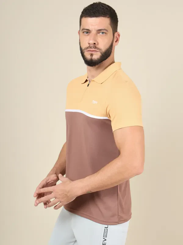 Men Colorblock Slim Fit Polo T-shirt with TECHNO COOL+ - Image 4
