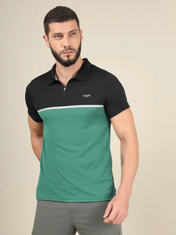 Men Colorblock Slim Fit Polo T-shirt with TECHNO COOL+ - Image 5