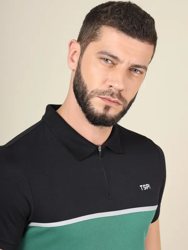 Men Colorblock Slim Fit Polo T-shirt with TECHNO COOL+ - Image 6