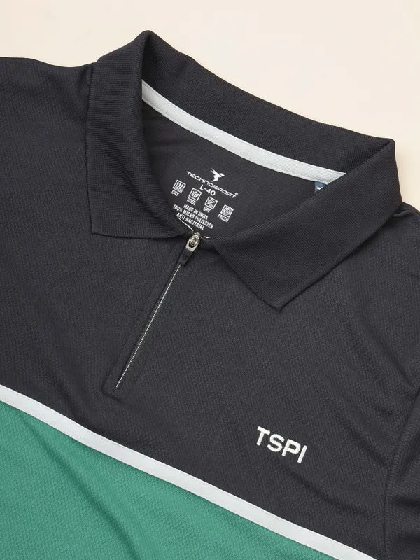 Men Colorblock Slim Fit Polo T-shirt with TECHNO COOL+ - Image 7