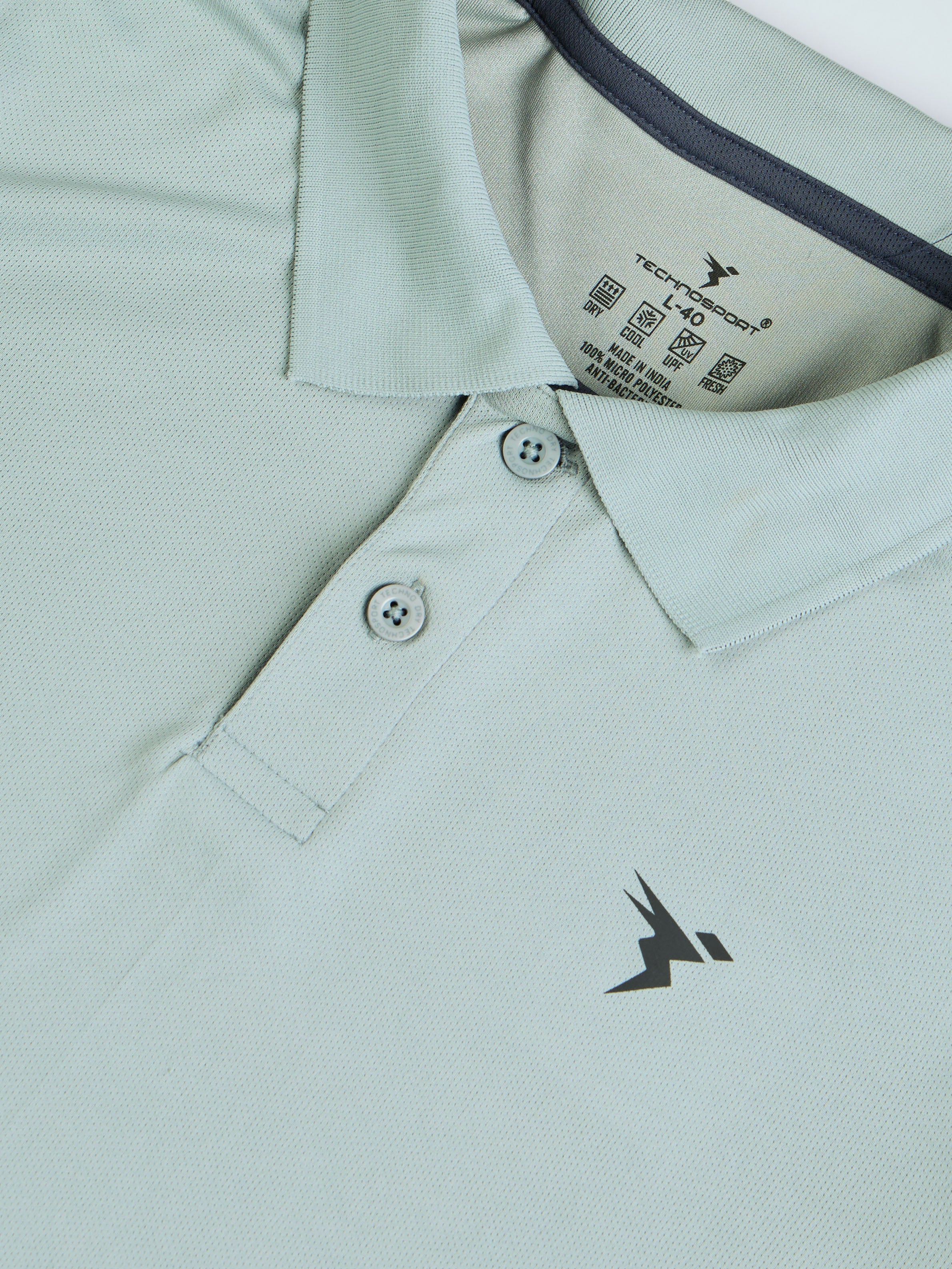 Men Solid Slim Fit Polo T-shirt with TECHNO COOL+ - Image 7