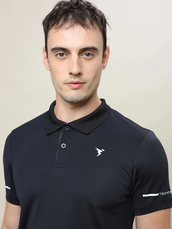 Men Solid Slim Fit Polo T-shirt with TECHNO COOL+ - Image 8