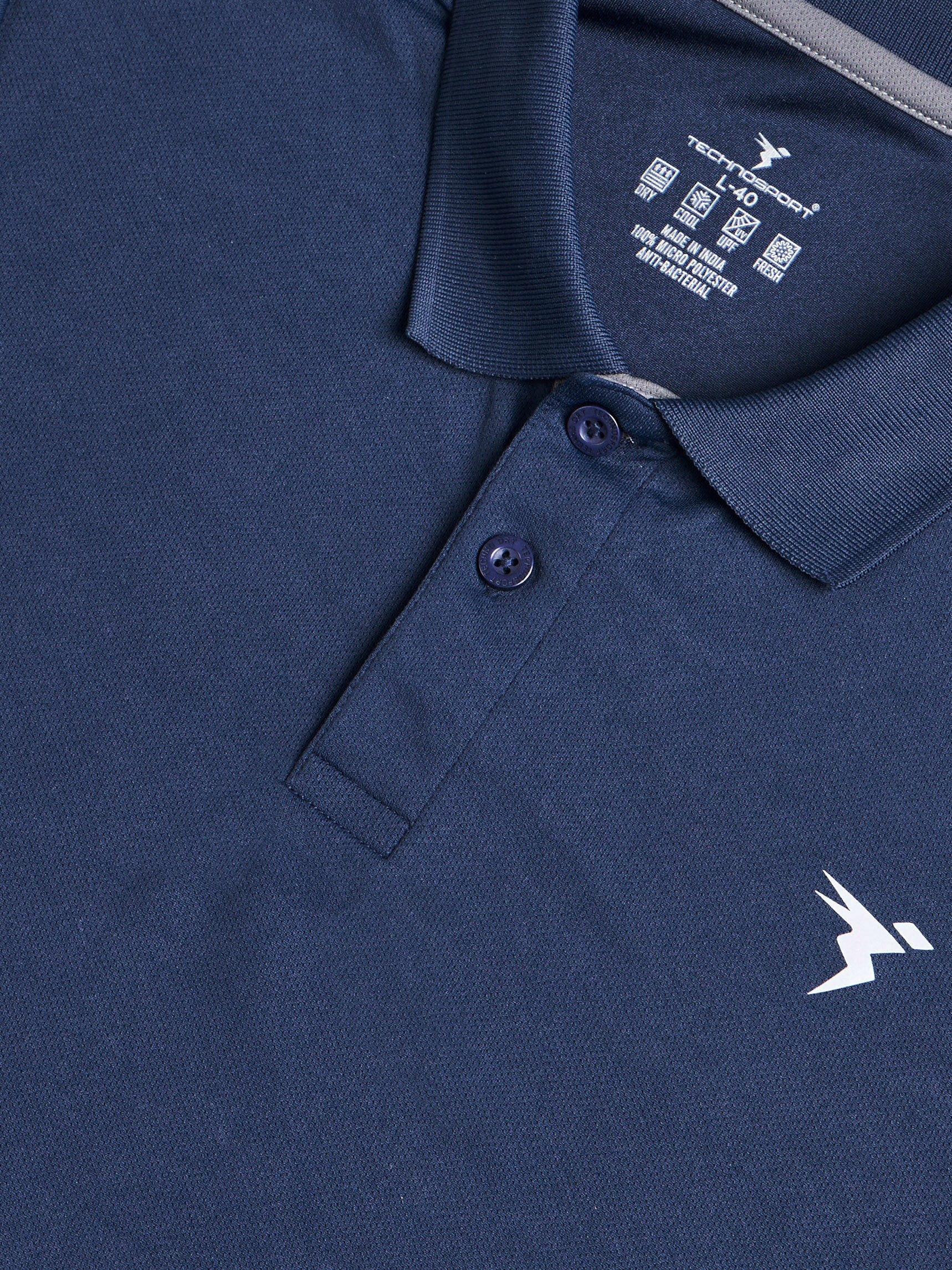 Men Solid Slim Fit Polo T-shirt with TECHNO COOL+ - Image 7