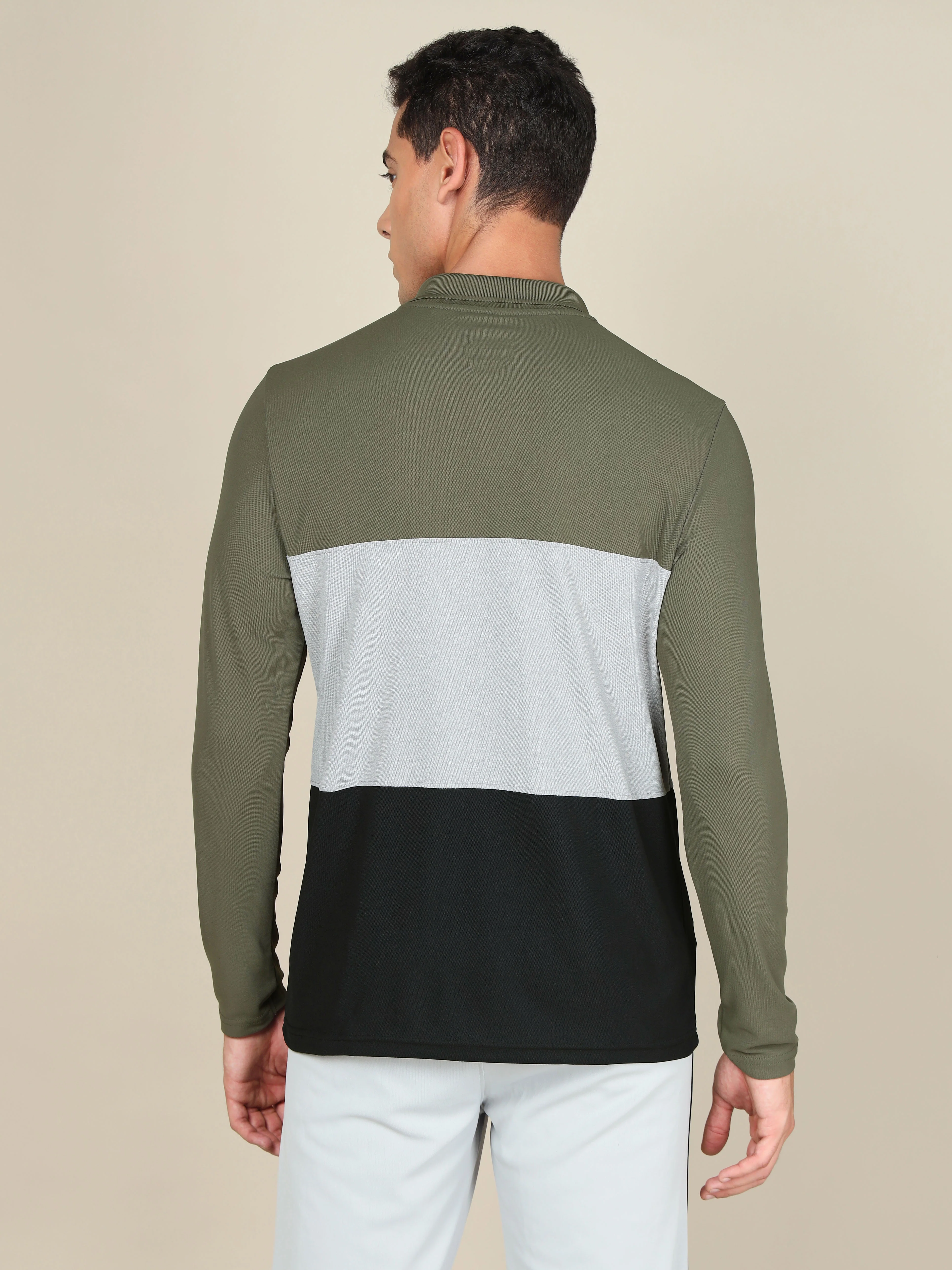 Men Solid Slim Fit Polo T-shirt with MATPIQ - Image 2