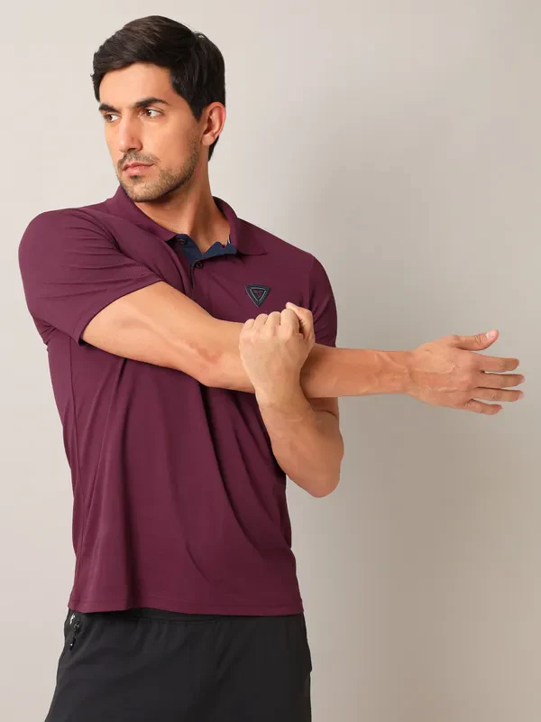 Men Self Design Slim Fit Polo T-shirt with AIRTEX STRIPES - Image 2