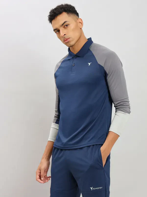 Men Colorblock Slim Fit Polo T-shirt with TECHNO COOL+ - Image 12