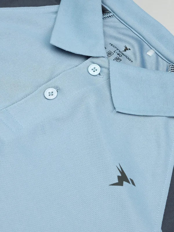 Men Colorblock Slim Fit Polo T-shirt with TECHNO COOL+ - Image 11
