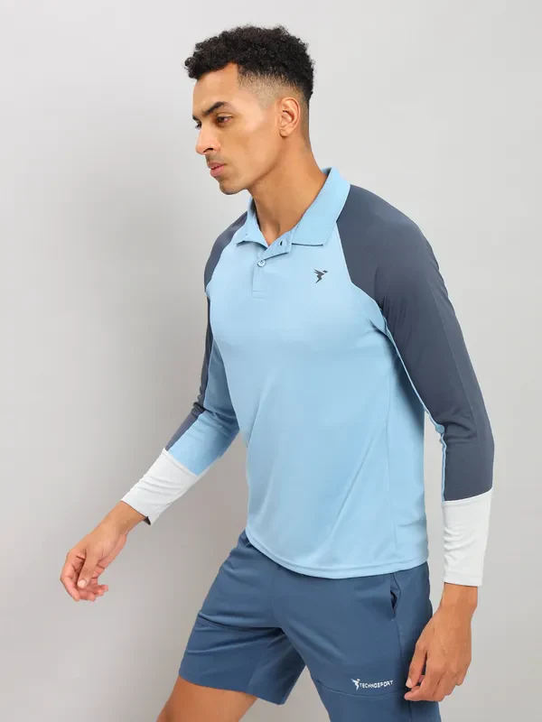 Men Colorblock Slim Fit Polo T-shirt with TECHNO COOL+ - Image 5