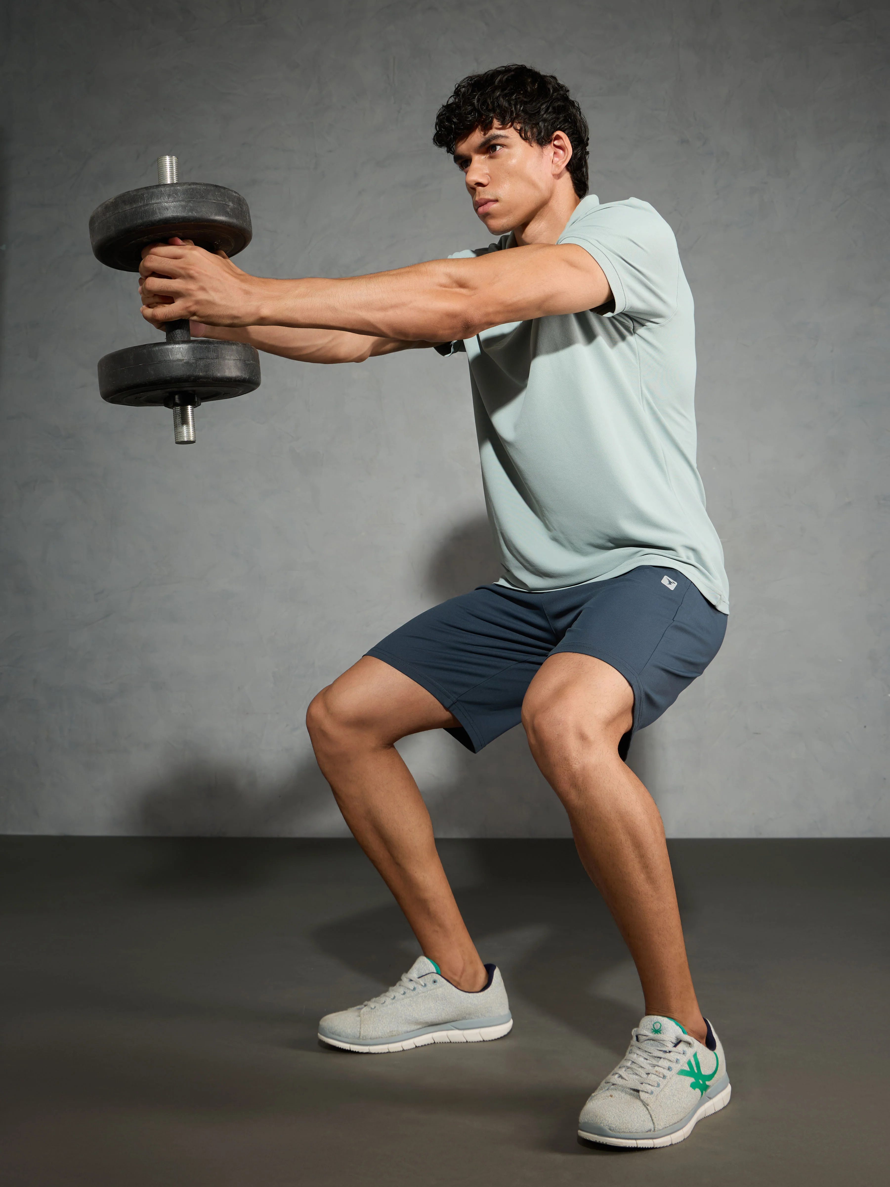 Men Melange Slim Fit Shorts with TECHNOLITE - Image 5