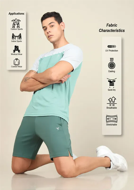 Men Solid Slim Fit Shorts with TECHNO DRY - Image 4