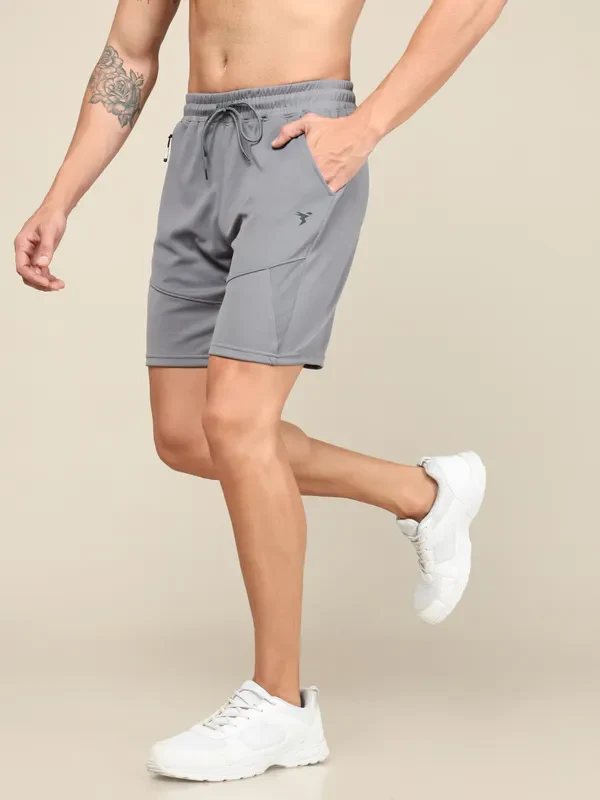 Men Solid Slim Fit Shorts with TECHNO DRY