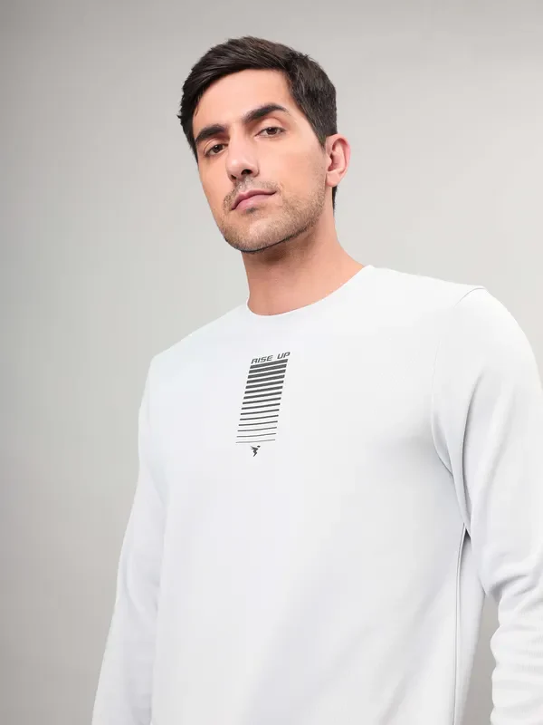 Men Printed Slim Fit Crew Neck Sweatshirt with ELASTO PLUS - Image 7