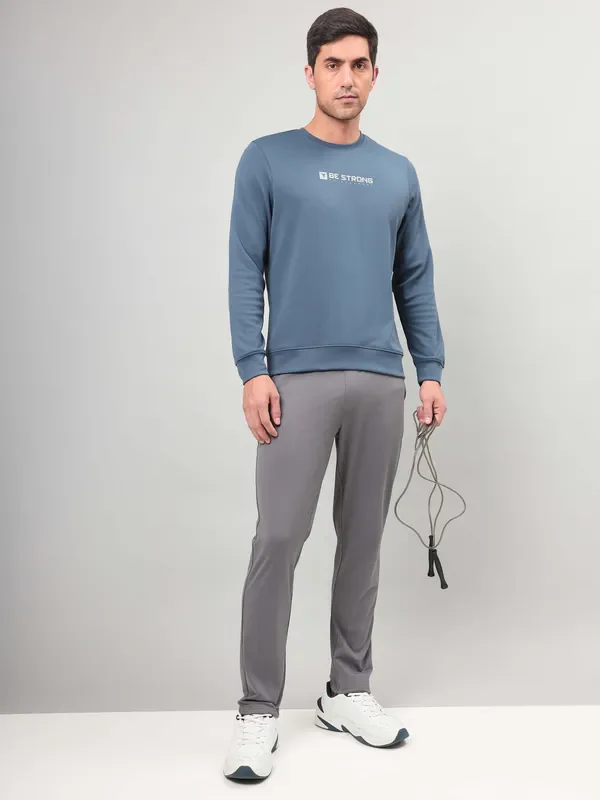 Men Printed Slim Fit Crew Neck Sweatshirt with ELASTO PLUS - Image 5