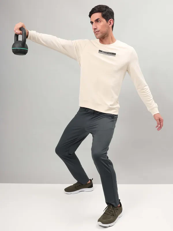 Men Printed Slim Fit Crew Neck Sweatshirt with ELASTO PLUS - Image 6