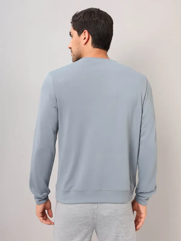 Men Printed Slim Fit Crew Neck Sweatshirt with ELASTO PLUS - Image 4