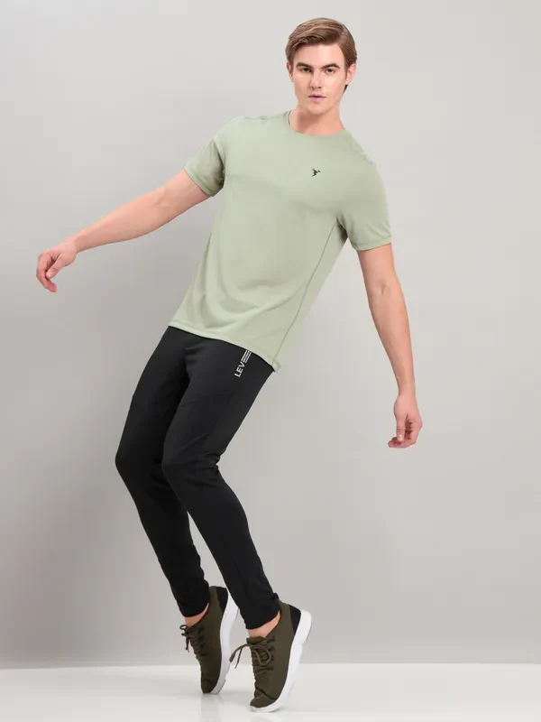 Men Solid Slim Fit Crew Neck T-shirt with TECHNO COOL+ - Image 3