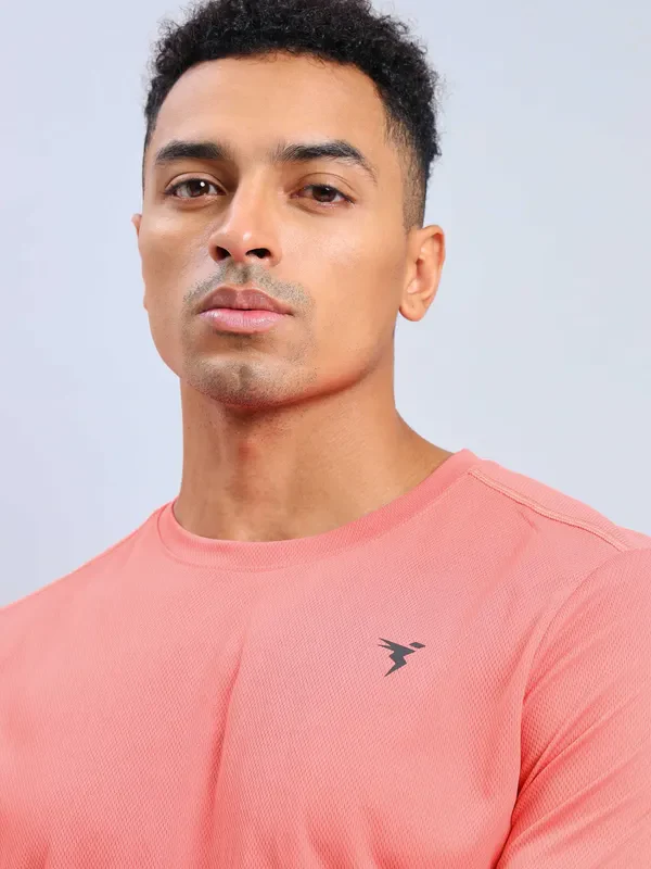 Men Solid Slim Fit Crew Neck T-shirt with TECHNO COOL+ - Image 6