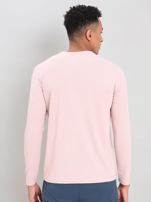 Men Solid Slim Fit Crew Neck T-shirt with TECHNO COOL+ - Image 3