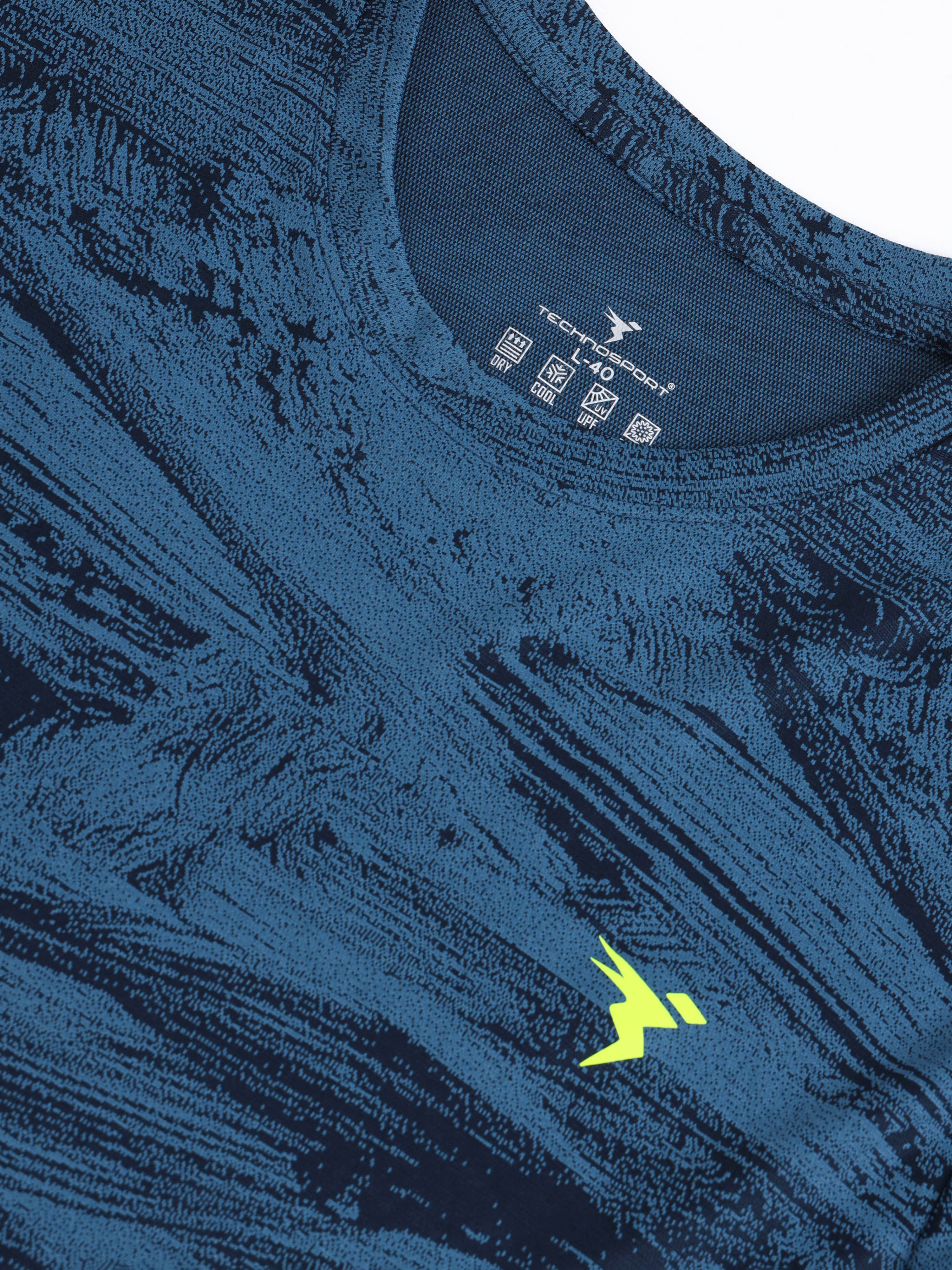 Men Jacquard Slim Fit Crew Neck T-shirt with DOUBLE COOL - Image 7
