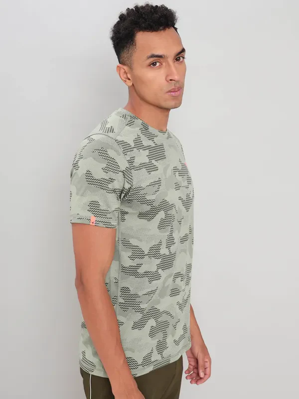 Men Jacquard Slim Fit Crew Neck T-shirt with DOUBLE COOL - Image 5