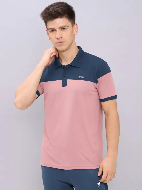 Men Colorblock Slim Fit Polo T-shirt with TECHNO DRY - Image 6