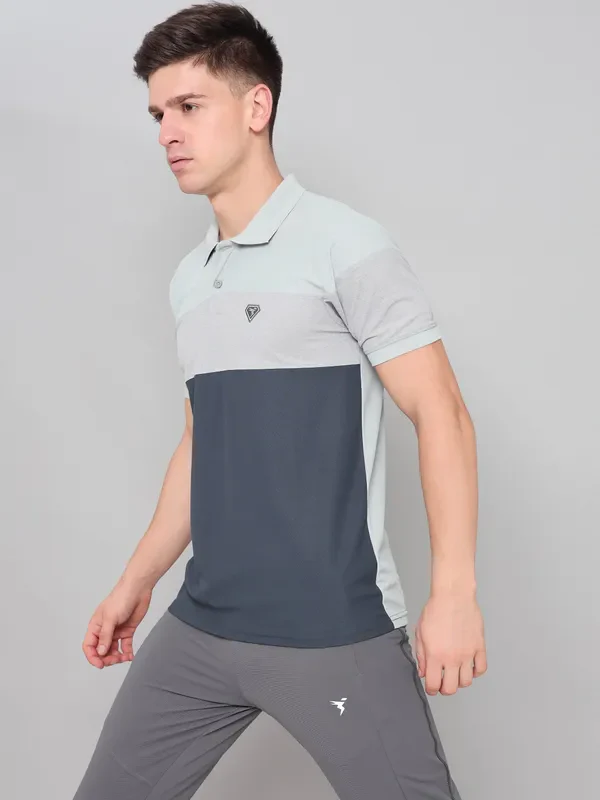 Men Colorblock Slim Fit Polo T-shirt with MATPIQ - Image 6