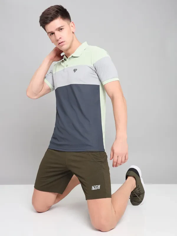 Men Colorblock Slim Fit Polo T-shirt with MATPIQ - Image 2