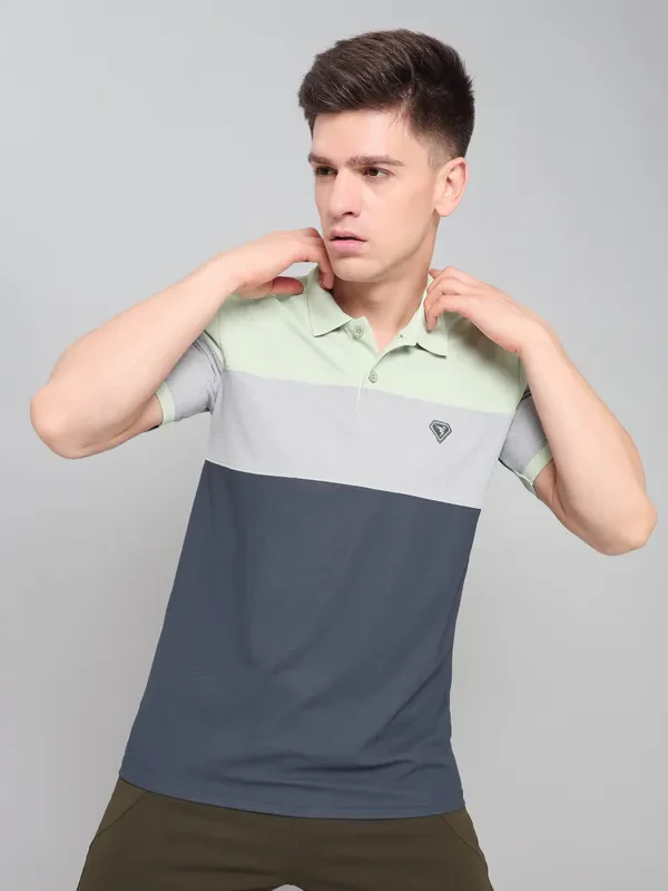 Men Colorblock Slim Fit Polo T-shirt with MATPIQ - Image 5