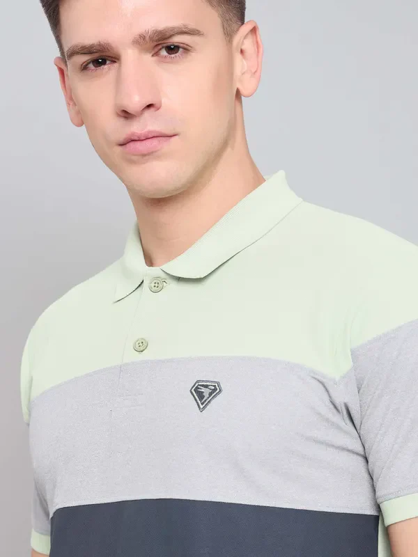 Men Colorblock Slim Fit Polo T-shirt with MATPIQ - Image 7