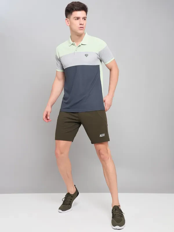 Men Colorblock Slim Fit Polo T-shirt with MATPIQ - Image 8