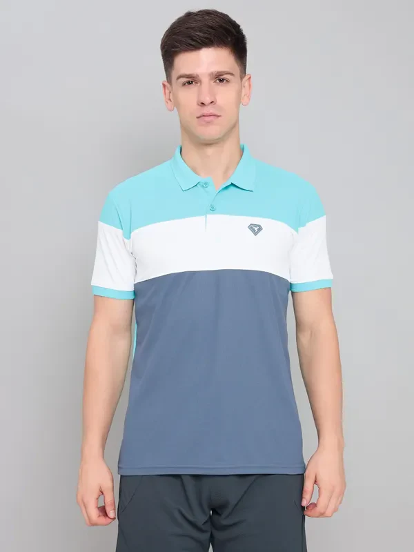 Men Colorblock Slim Fit Polo T-shirt with MATPIQ